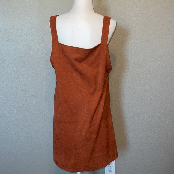 SHEIN - Overall Dress- Corduroy Fabric - Rusty Orange  - XL - Picture 5 of 5